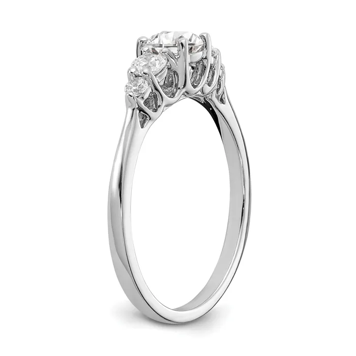 045ct CZ Solid Real 14k White Gold 3Stone Plus Engagement Ring Goldia Rings