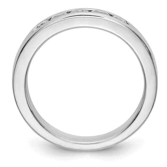 047ct CZ Solid Real 14K White Gold 5Stone Channel Wedding Band Ring Goldia Rings
