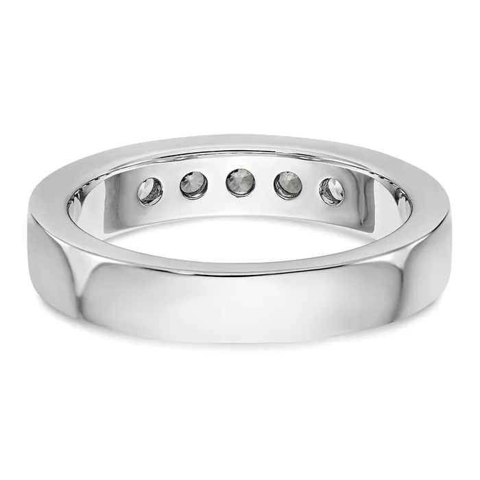 047ct CZ Solid Real 14K White Gold 5Stone Channel Wedding Band Ring Goldia Rings