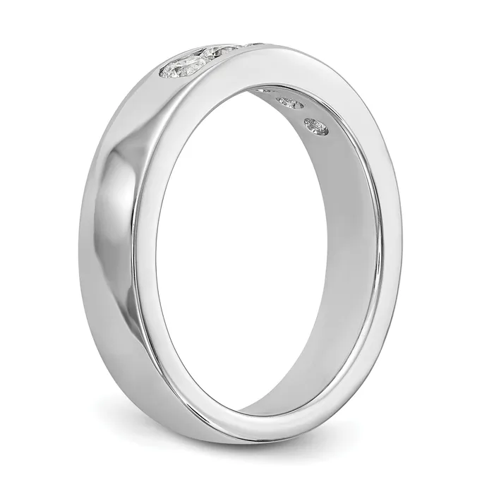 047ct CZ Solid Real 14K White Gold 5Stone Channel Wedding Band Ring Goldia Rings