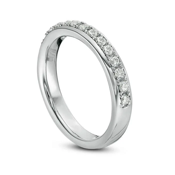 050 CT TW Natural Diamond Wedding Band in Solid 10K White Gold Goldia Rings 050 CT TW Natural Diamond Wedding Band in Solid 10K White Gold Goldia Rings