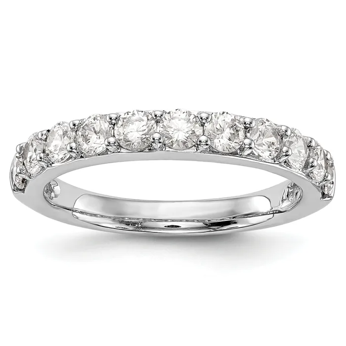 100ct CZ Solid Real 14k White Gold Wedding Wedding Band Ring Goldia Rings