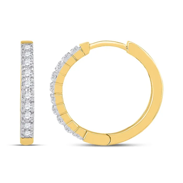 14CTWDiamond FASHION HIGH HOOPS EARRING gndatlanta Earrings