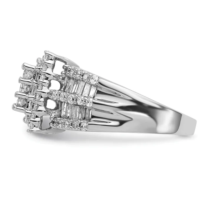 150ct CZ Solid Real 14K White Gold Complete Cluster Engagement Ring Goldia Rings