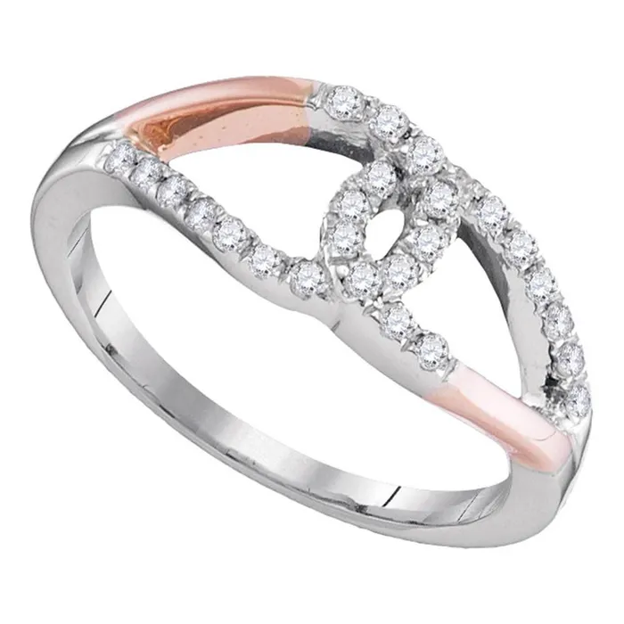 10k Twotone Gold Round Diamond Loop Lasso Knot Band Ring 14 Cttw gndatlanta Rings 10k Twotone Gold Round Diamond Loop Lasso Knot Band Ring 14 Cttw gndatlanta Rings