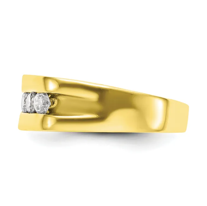 10k Yellow Gold 34 Ct Lab Grown Diamond VSSI G Mens Band Ring Goldia Rings