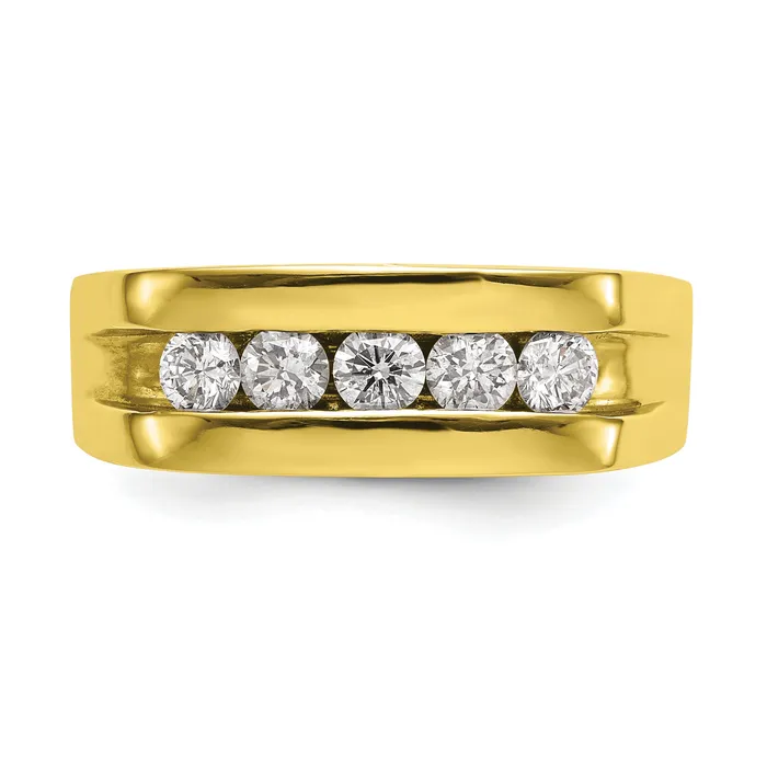 10k Yellow Gold 34 Ct Lab Grown Diamond VSSI G Mens Band Ring Goldia Rings