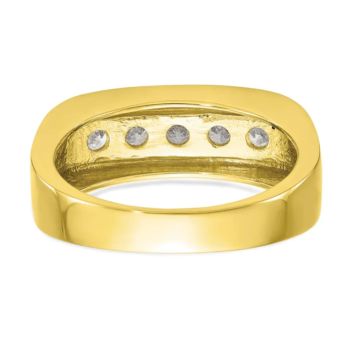 10k Yellow Gold 34 Ct Lab Grown Diamond VSSI G Mens Band Ring Goldia Rings