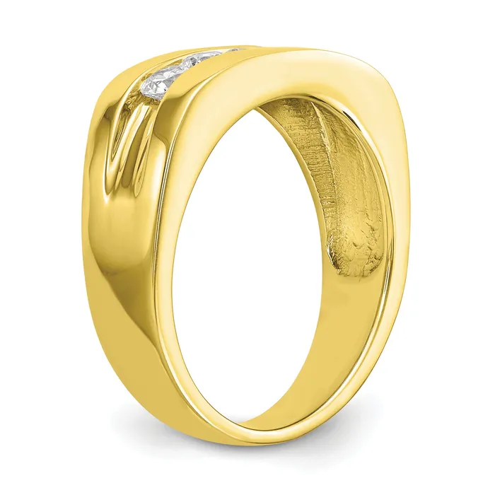 10k Yellow Gold 34 Ct Lab Grown Diamond VSSI G Mens Band Ring Goldia Rings