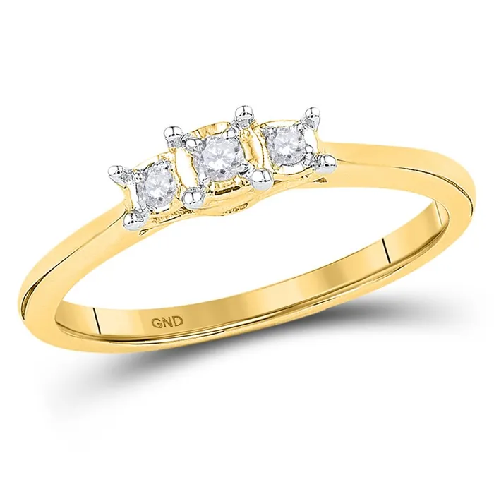 10k Yellow Gold Round Diamond 3stone Bridal Engagement Ring 112 Cttw gndatlanta Rings 10k Yellow Gold Round Diamond 3stone Bridal Engagement Ring 112 Cttw gndatlanta Rings