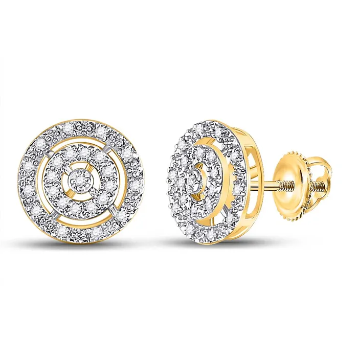 10k Yellow Gold Round Diamond Circle Stud Earrings 120 Cttw gndatlanta Earrings 10k Yellow Gold Round Diamond Circle Stud Earrings 120 Cttw gndatlanta Earrings