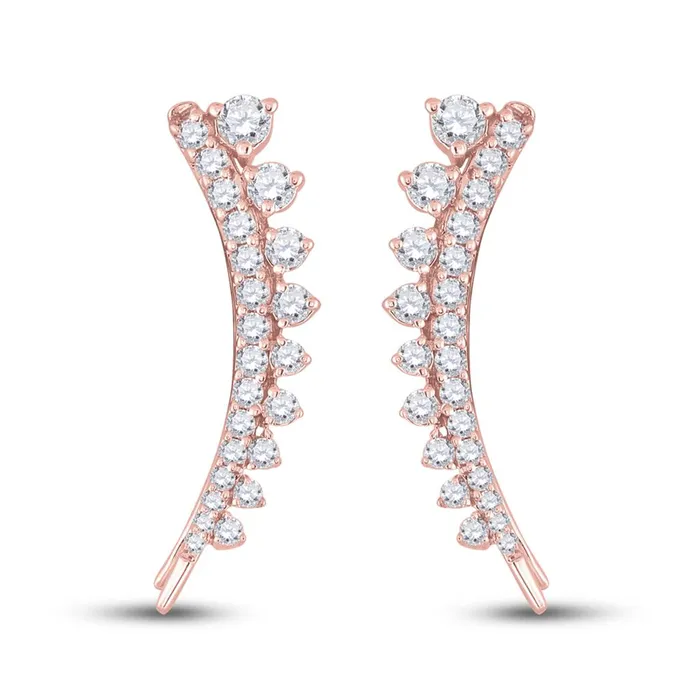10k Yellow Gold Round Diamond Climber Earrings 1 Cttw gndatlanta Earrings 10k Yellow Gold Round Diamond Climber Earrings 1 Cttw gndatlanta Earrings