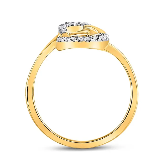 10k Yellow Gold Round Diamond Double Heart Ring 112 Cttw gndatlanta Rings