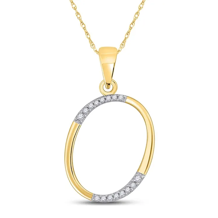 10k Yellow Gold Round Diamond O Initial Letter Pendant 112 Cttw gndatlanta Necklaces 10k Yellow Gold Round Diamond O Initial Letter Pendant 112 Cttw gndatlanta Necklaces