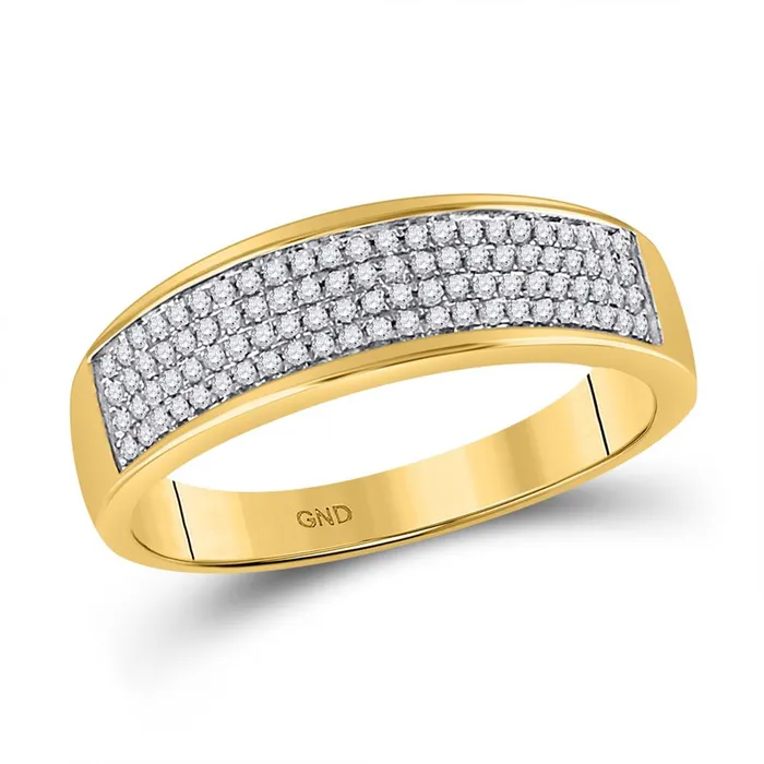 10k Yellow Gold Round Diamond Pave Band Ring 14 Cttw gndatlanta Rings