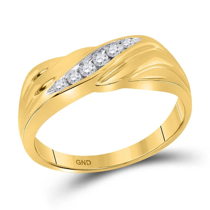 10k Yellow Gold Round Diamond Single Row Wedding Band Ring 18 Cttw gndatlanta Rings