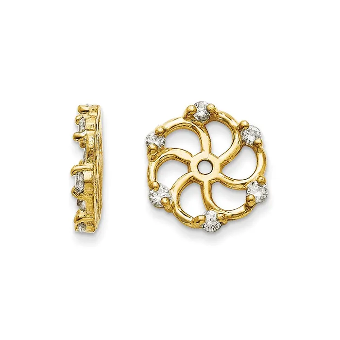 14k A Diamond Earring Jacket goldiaca Earrings