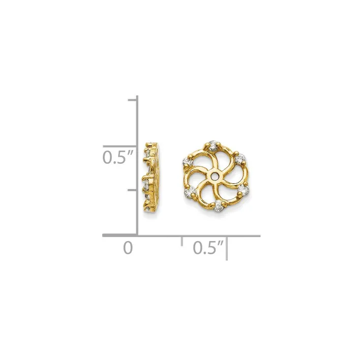 14k A Diamond Earring Jacket goldiaca Earrings