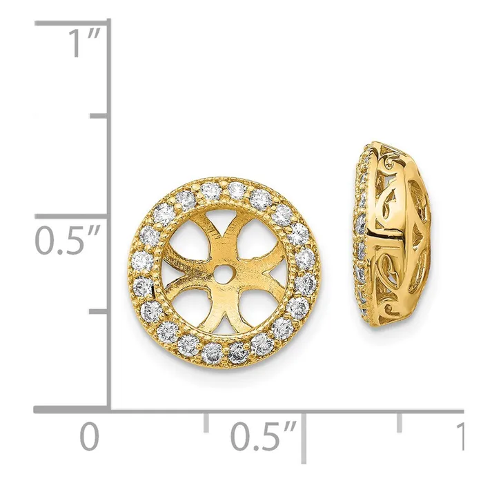 14k A Diamond Earring Jacket goldiaca Earrings