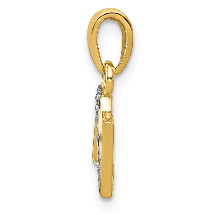 14k and Rhodium Polished 01ct Diamond Initial N Charm Goldiacom Charm Necklaces