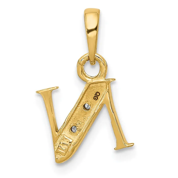 14k and Rhodium Polished 01ct Diamond Initial N Charm Goldiacom Charm Necklaces
