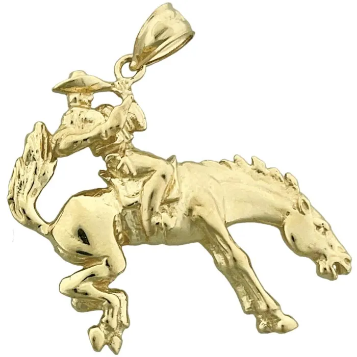 14K Gold Bucking Bronco Horse Pendant Goldia PreStyled Sets