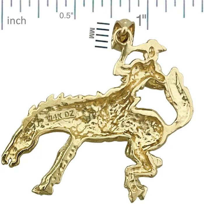 14K Gold Bucking Bronco Horse Pendant Goldia PreStyled Sets