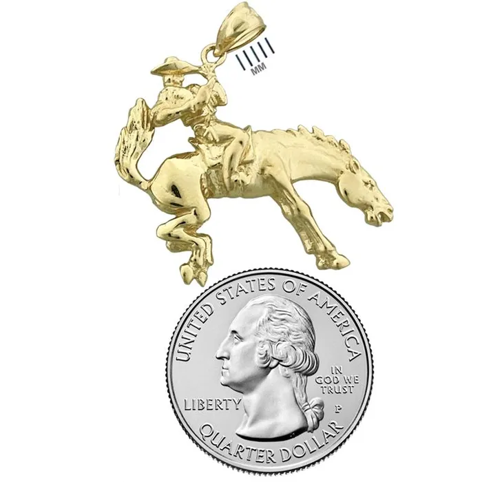 14K Gold Bucking Bronco Horse Pendant Goldia PreStyled Sets