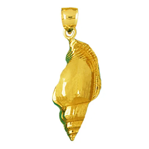 14K Gold Conch Shell Mollusk Gastropod Pendant Goldia PreStyled Sets