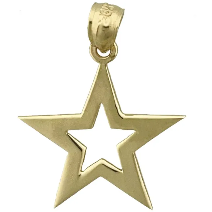 14K Gold Cutout Star Celestial Pendant Goldia Necklaces