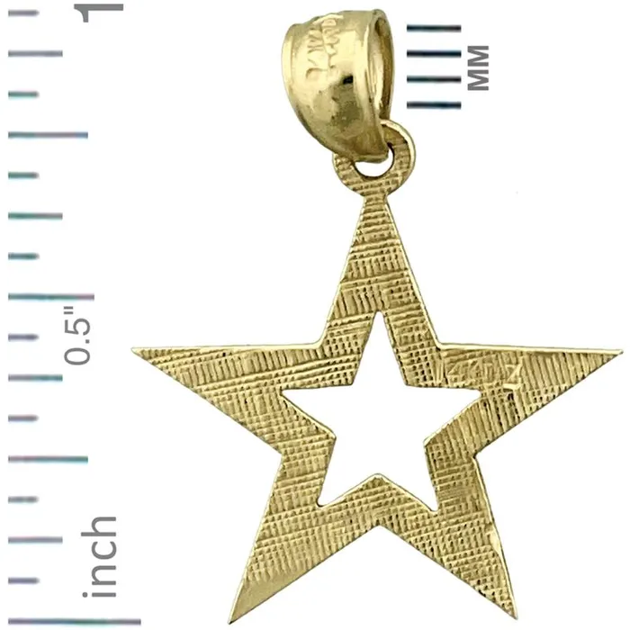 14K Gold Cutout Star Celestial Pendant Goldia Necklaces