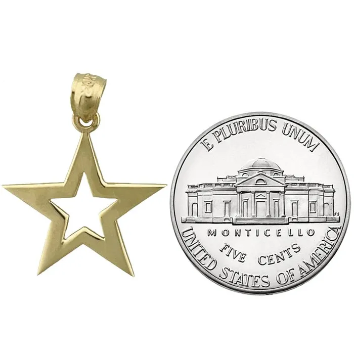 14K Gold Cutout Star Celestial Pendant Goldia Necklaces