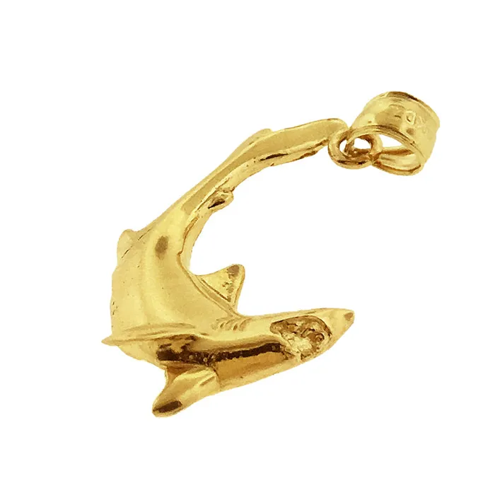 14K Gold Shark with Jaws Opened Pendant Goldia Necklaces