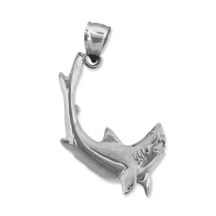 14K Gold Shark with Jaws Opened Pendant Goldia Necklaces