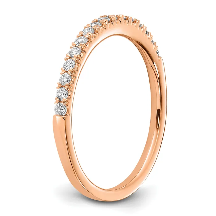 14k Rose Gold 14 Ct Lab Grown Diamond VSSI G Wedding Band Ring Goldia Rings
