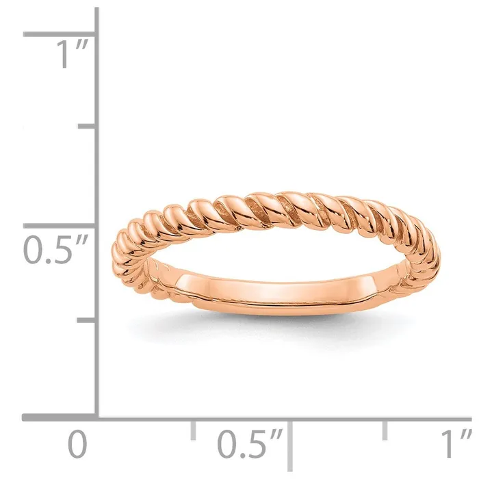 14k Rose Gold Polished Twisted Band Goldia Rings