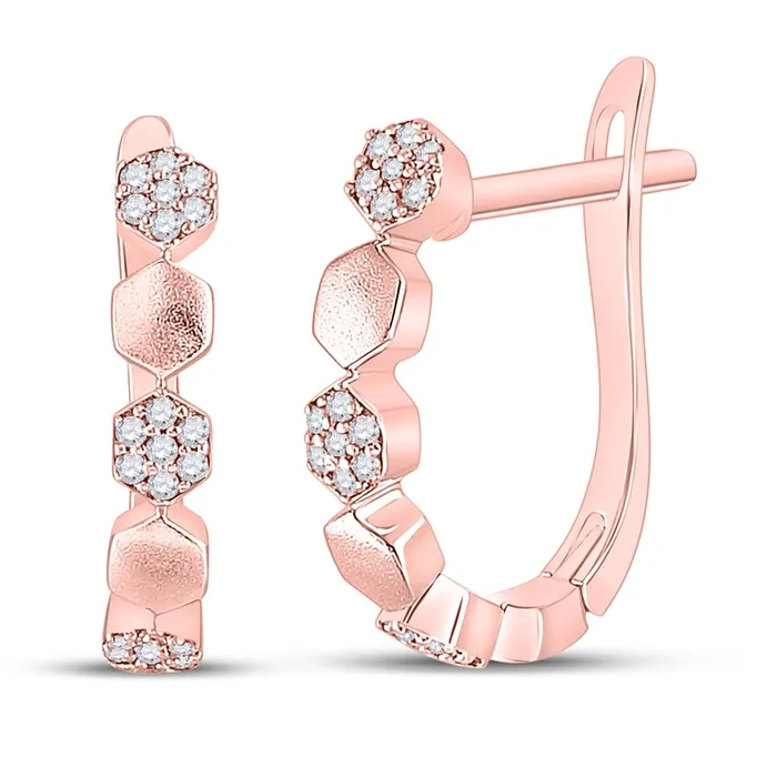 14k Rose Gold Round Diamond Modern Hoop Earrings 18 Cttw gndatlanta Earrings 14k Rose Gold Round Diamond Modern Hoop Earrings 18 Cttw gndatlanta Earrings