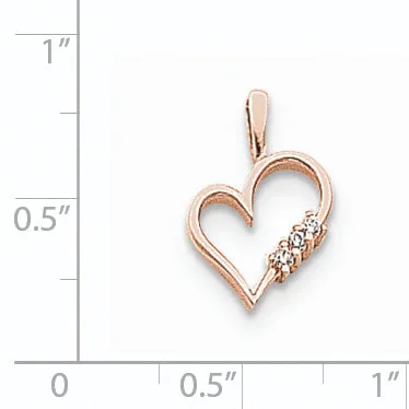 14k Rose Gold VS Diamond heart pendant Goldiacom Necklaces