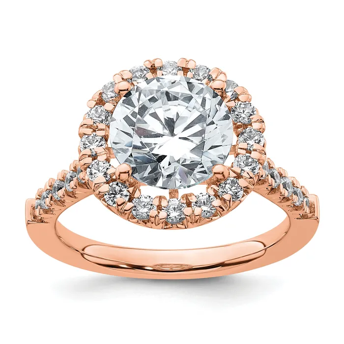 14k Rose Gold White 58 Ct Lab Grown Diamond VSSI G 3 Ct Center Round Engagement Ring Goldia Rings 14k Rose Gold White 58 Ct Lab Grown Diamond VSSI G 3 Ct Center Round Engagement Ring Goldia Rings