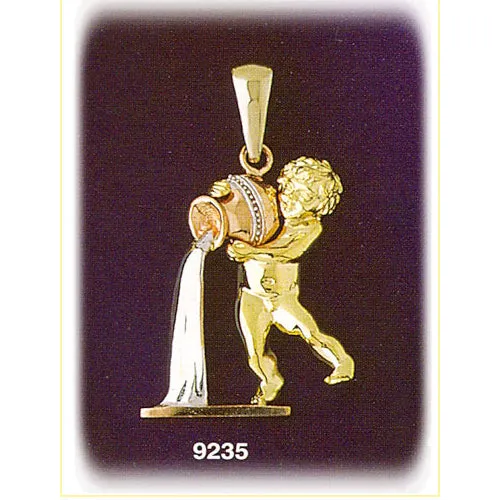 14K Tri Color Gold Zodiac Aquarius Pendant Goldia PreStyled Sets