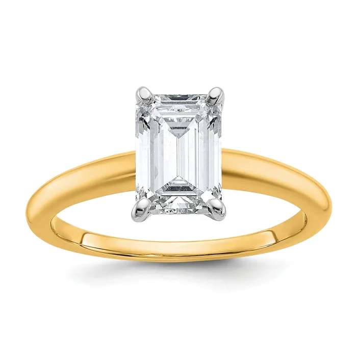14k Twotone 1 12 Ct Certified Lab Grown Diamond VSSI G Emerald Solitare Engagement Ring Goldia Rings 14k Twotone 1 12 Ct Certified Lab Grown Diamond VSSI G Emerald Solitare Engagement Ring Goldia Rings