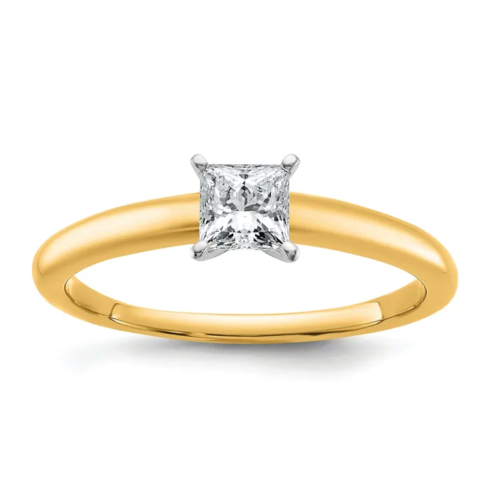 14k Twotone 12 Ct Certified Lab Grown Diamond VSSI G Princess Solitare Engagement Ring Goldia Rings 14k Twotone 12 Ct Certified Lab Grown Diamond VSSI G Princess Solitare Engagement Ring Goldia Rings