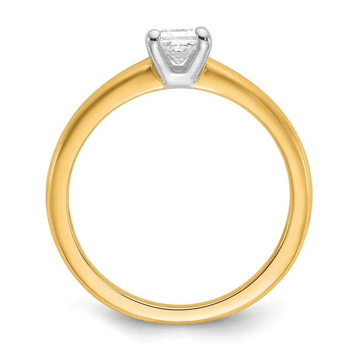 14k Twotone 12 Ct Certified Lab Grown Diamond VSSI G Princess Solitare Engagement Ring Goldia Rings
