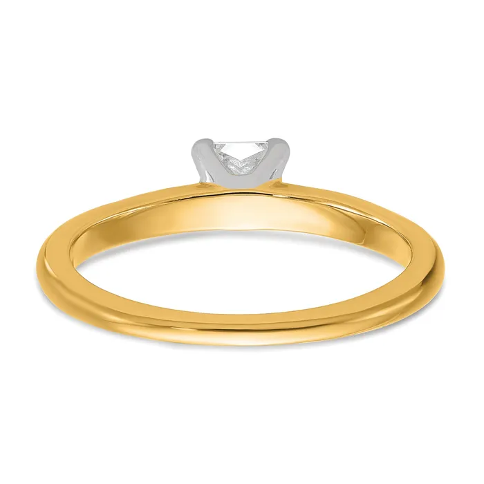 14k Twotone 12 Ct Certified Lab Grown Diamond VSSI G Princess Solitare Engagement Ring Goldia Rings