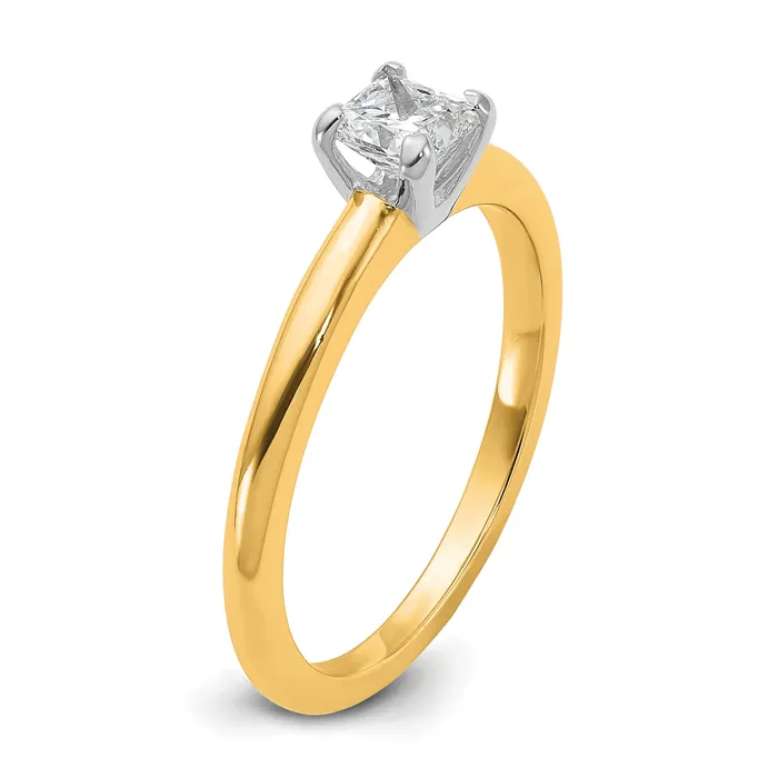 14k Twotone 12 Ct Certified Lab Grown Diamond VSSI G Princess Solitare Engagement Ring Goldia Rings