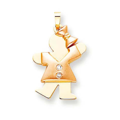 14k Two tone AAA Diamond kid pendant Goldiacom Rings