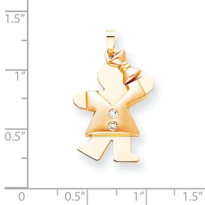14k Two tone AAA Diamond kid pendant Goldiacom Rings