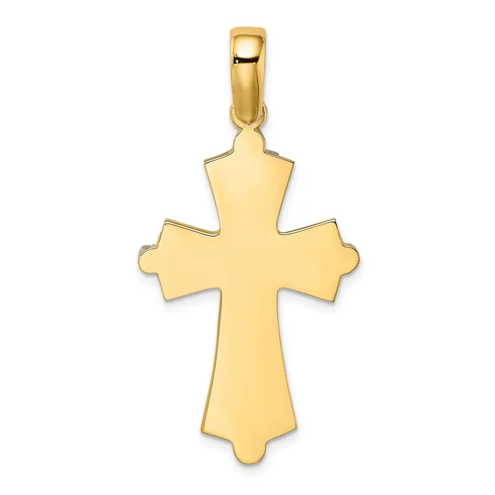 14k Twotone Gold W Rhodium DC and Wire Cross Charm Goldia Rings