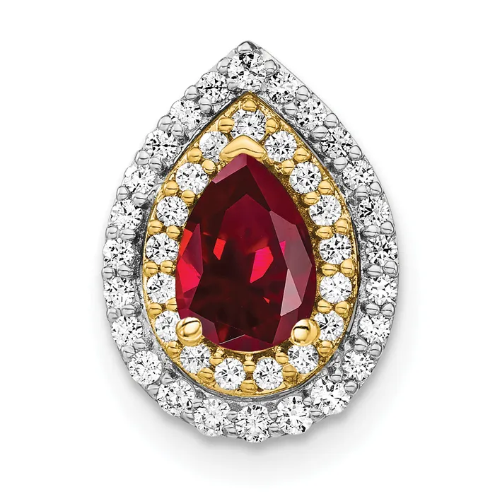 14k Twotone Two Tone 12 Ct Lab Grown Diamond VSSI G and Lab Created Ruby Chain Slide Pendant Goldia Rings 14k Twotone Two Tone 12 Ct Lab Grown Diamond VSSI G and Lab Created Ruby Chain Slide Pendant Goldia Rings