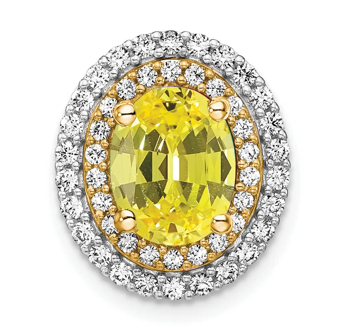 14k Twotone Two Tone 15 Ct Lab Grown Diamond VSSI G and Lab Created Yellow Sapphire Chain Slide Pendant Goldia Rings 14k Twotone Two Tone 15 Ct Lab Grown Diamond VSSI G and Lab Created Yellow Sapphire Chain Slide Pendant Goldia Rings
